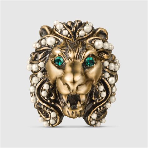 gucci lion head red crystal|Gucci Crystal.